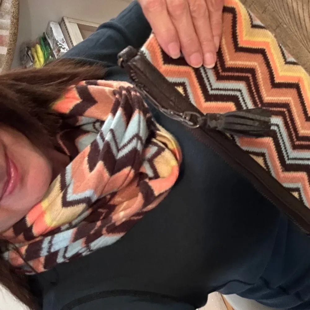 Rare set Missoni for Target Zigzag Infinity Scarf 🧣 and Tassle Zip Pouch 👝